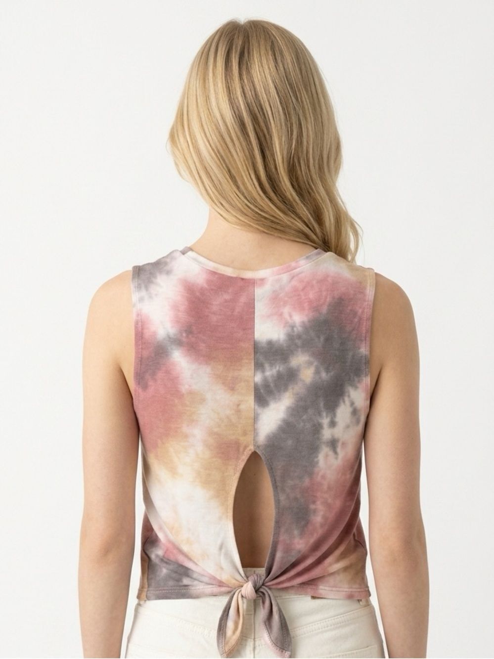 DIRTEE LAUNDRY | Tie Dye Tank Top Tie Back With Cutout Women’s Size Large